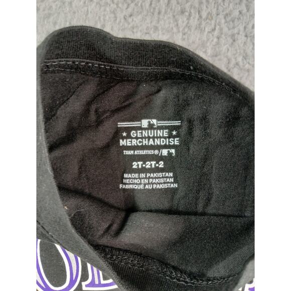 Colorado Rockies MLB Tee Toddler Girls Size XS (4-5) Black Baseball T-Shirt NWT - Picture 2 of 8